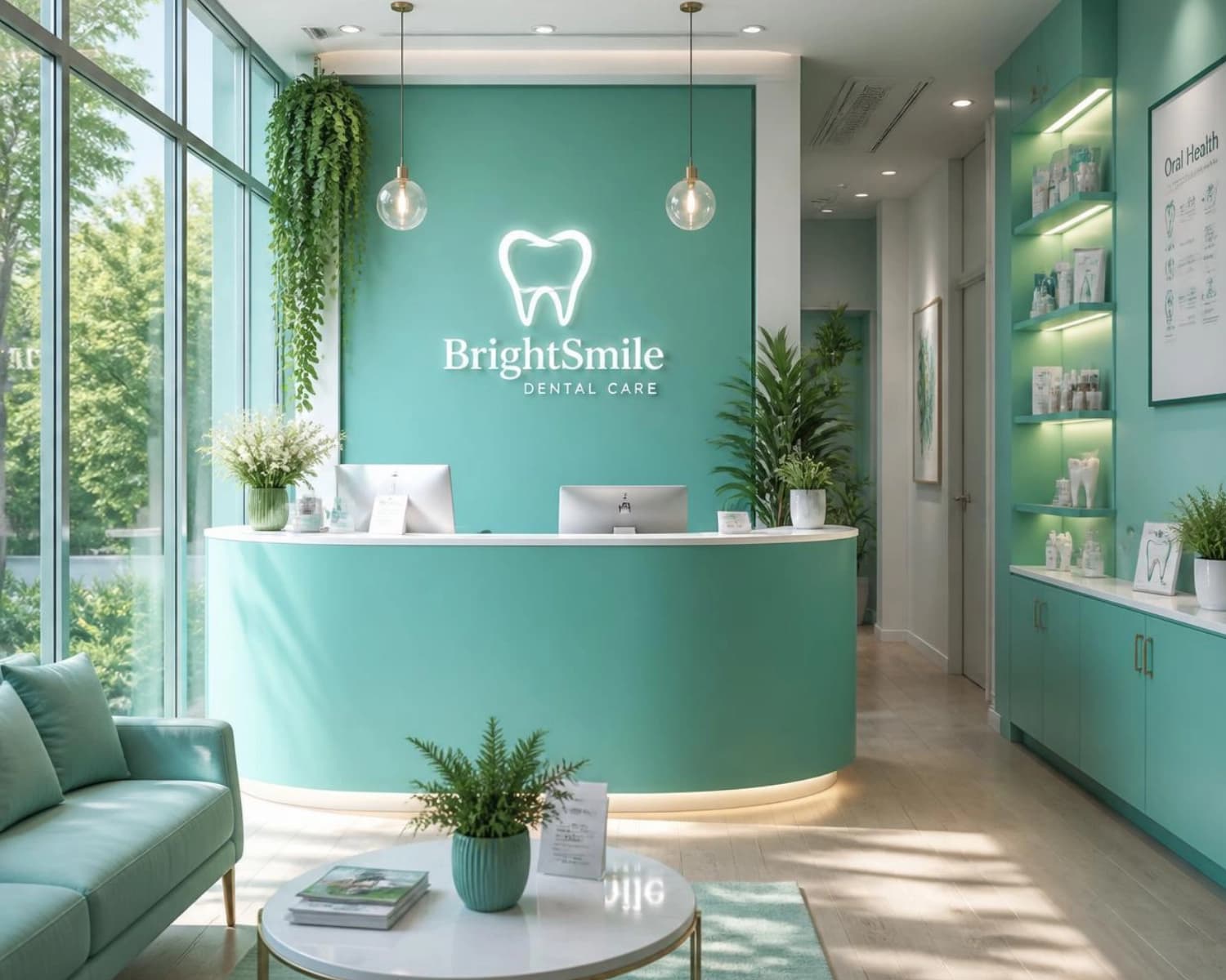 Bright dental practice consultation room